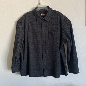 AlesburyBlack and Gray Stretch  Houndstooth Fabric Reversible Thick Shirt XXL